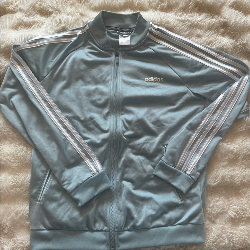 Adidas Light Blue Zip-Up Jacket